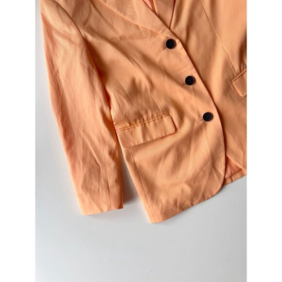 EVERLANE 80's Orange Chiffon Twill Oversized Single Breasted Blazer, Size 00 - Picture 8 of 16
